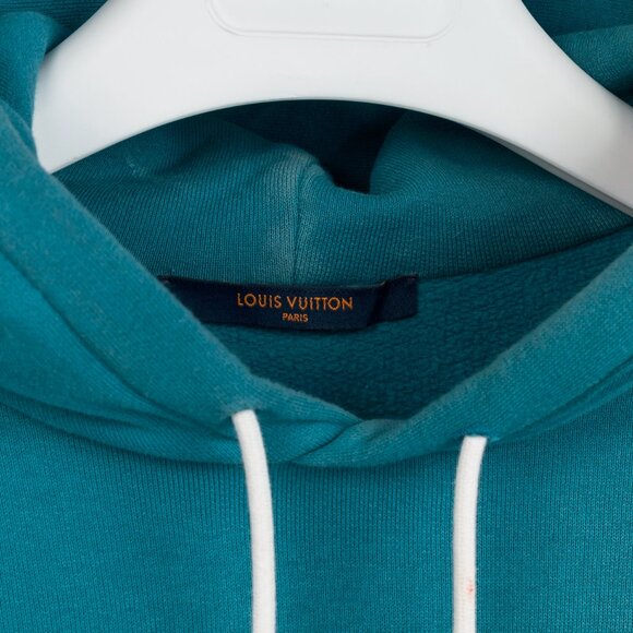 Louis Vuitton Pigeon Blue Embroidered Signature Cotton Hoodie - Picture 10 of 14